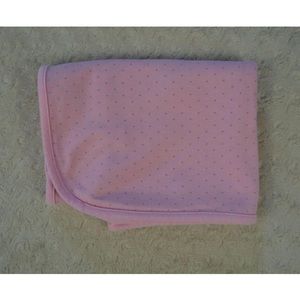 The Children's Place Pink Gray Polka Dots Baby Blanket Swaddle Jersey Knit Thin